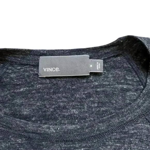 Vince Sweater Wool Linen Blend Dark Blue Marl Crewneck Women's size Medium - Picture 9 of 14